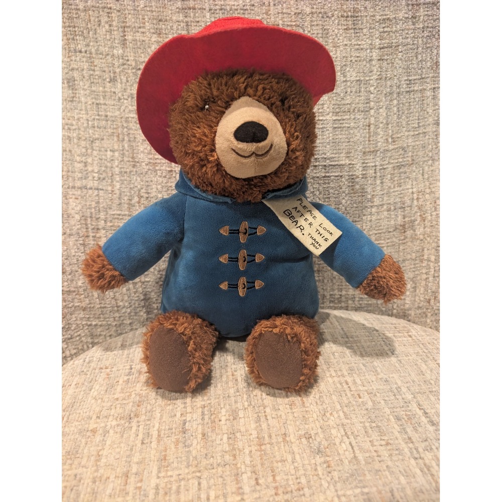 Kohls Paddington Bear Plush Stuffed Animal Blue Duffle Coat Red Hat 12 Inch Toy